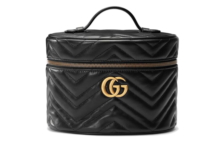 

GUCCI Косметичка GG Marmont Small, Matelasse, шеврон, черный