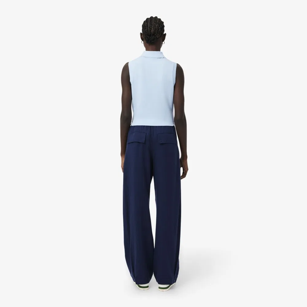Брюки Lacoste Повседневные из смесового льна, тёмно-синие — фото 3