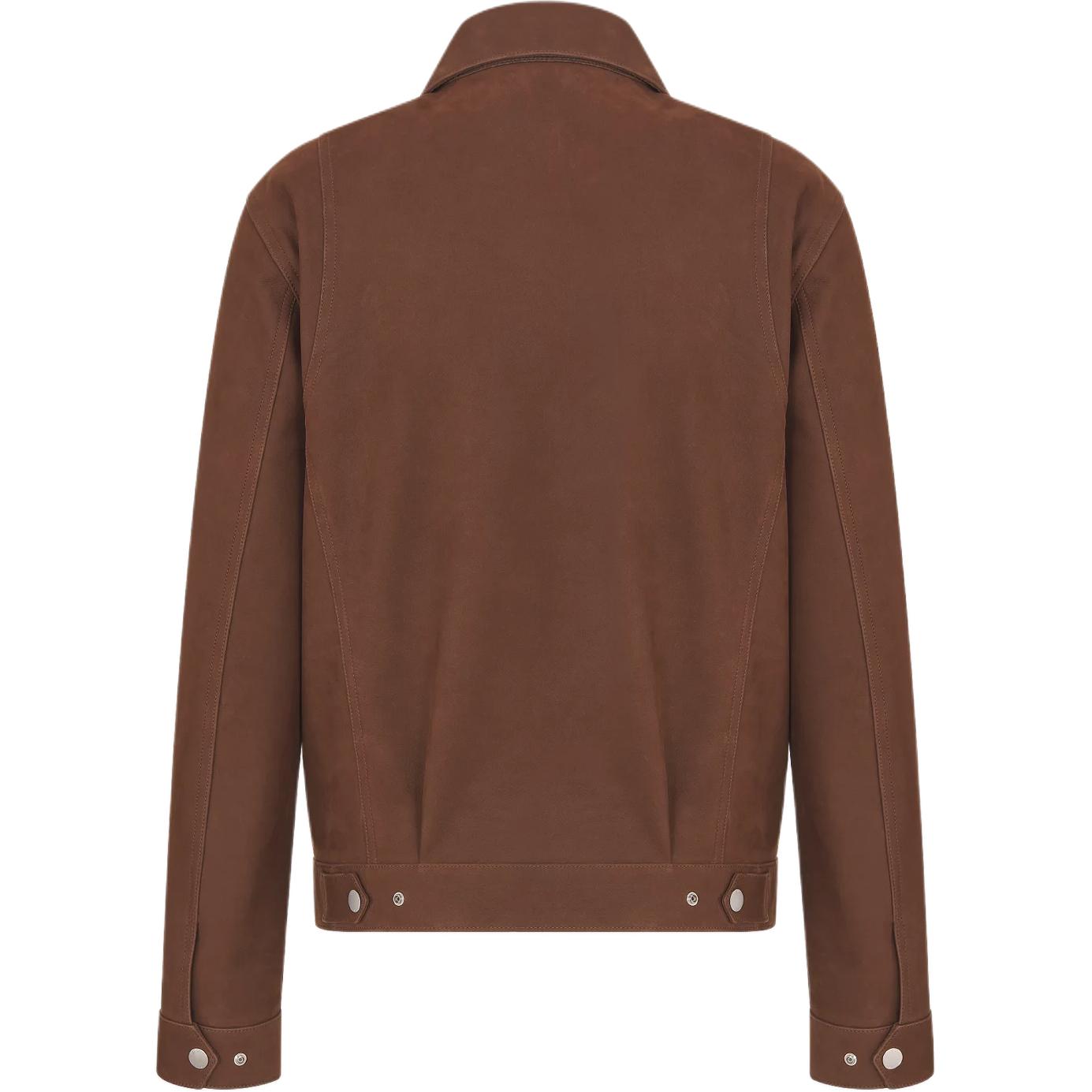 DIOR Кожаная куртка мужская Brown из летней коллекции SS25 — фото 3