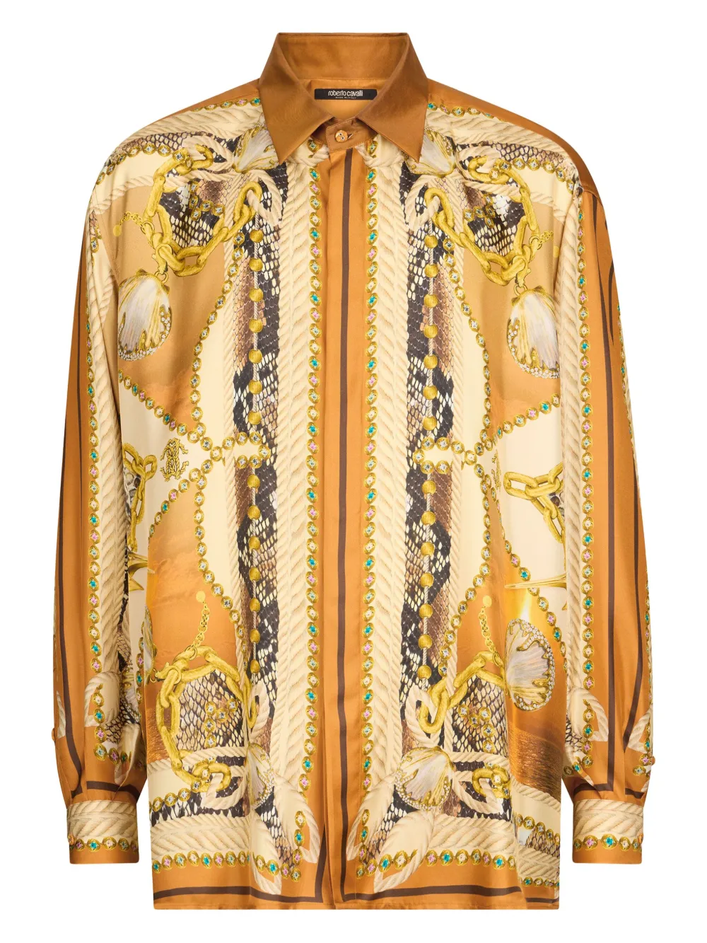 

Шелковая рубашка Roberto Cavalli, оранжевый