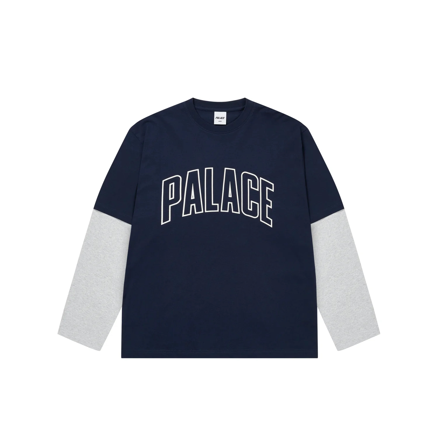 

FW25 DROP3 удивительно длинный рукав футболка Unisex PALACE, синий/серый