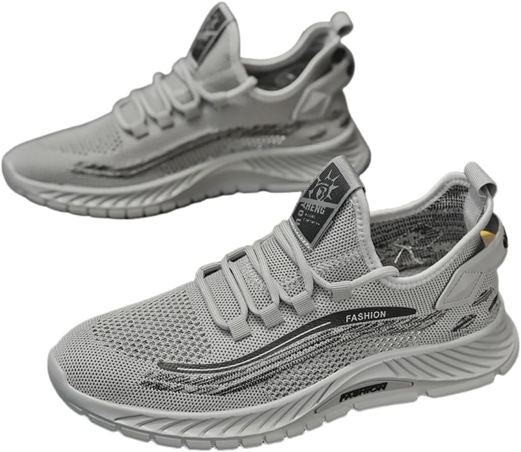 

Кроссовки Lexamen Mens Trendy с сетчатым верхом, легкие, для ходьбы, удобные для занятий в спортзале, бега, повседневной носки, дышащие теннисные туфли, серый