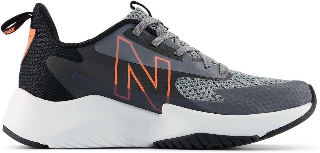 Кроссовки для бега New Balance Kids' Rave Run V2 на шнуровке, черный/серый — фото 3