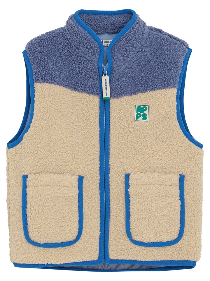 

Noppies Флисовый жилет бежево-голубого цвета