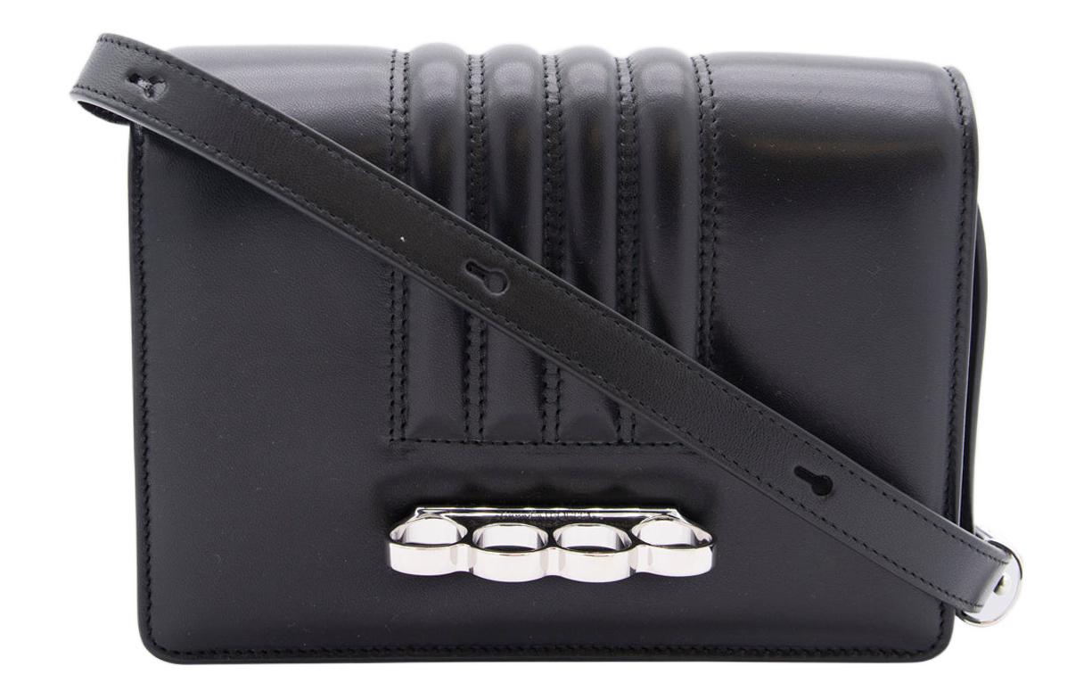 

Alexander McQueen Сумка через плечо FOUR RING из кожи, женская, черная