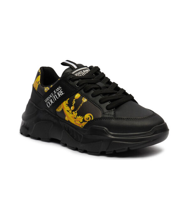 

Кожаные кроссовки низ speedtrack Versace Jeans Couture, черный