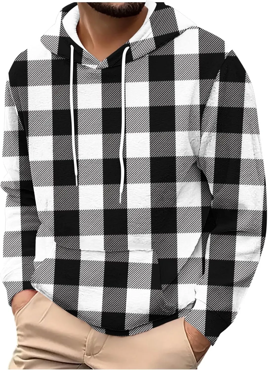 

Мужская фланелевая толстовка с капюшоном в клетку Cambkatl