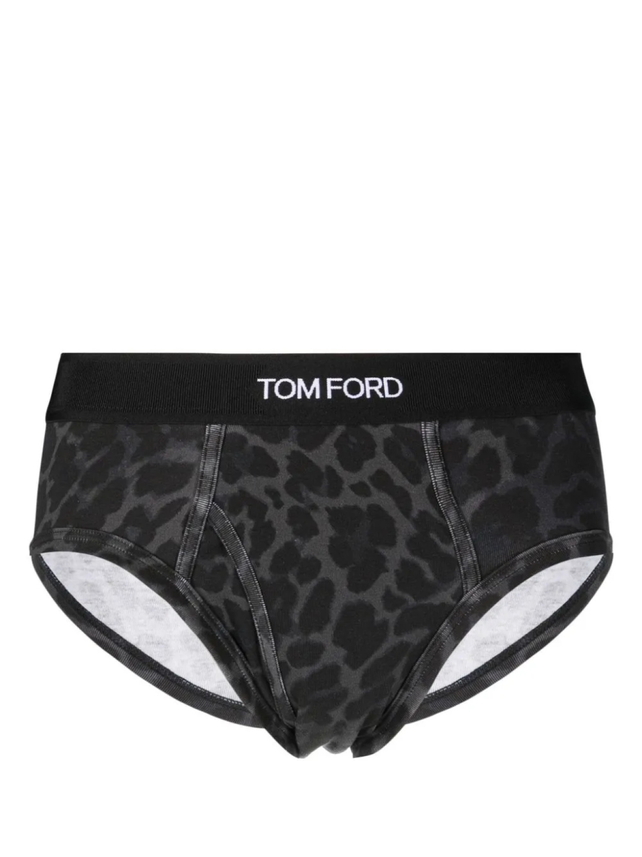 

TOM FORD трусы-брифы с леопардовым принтом и логотипом, серый