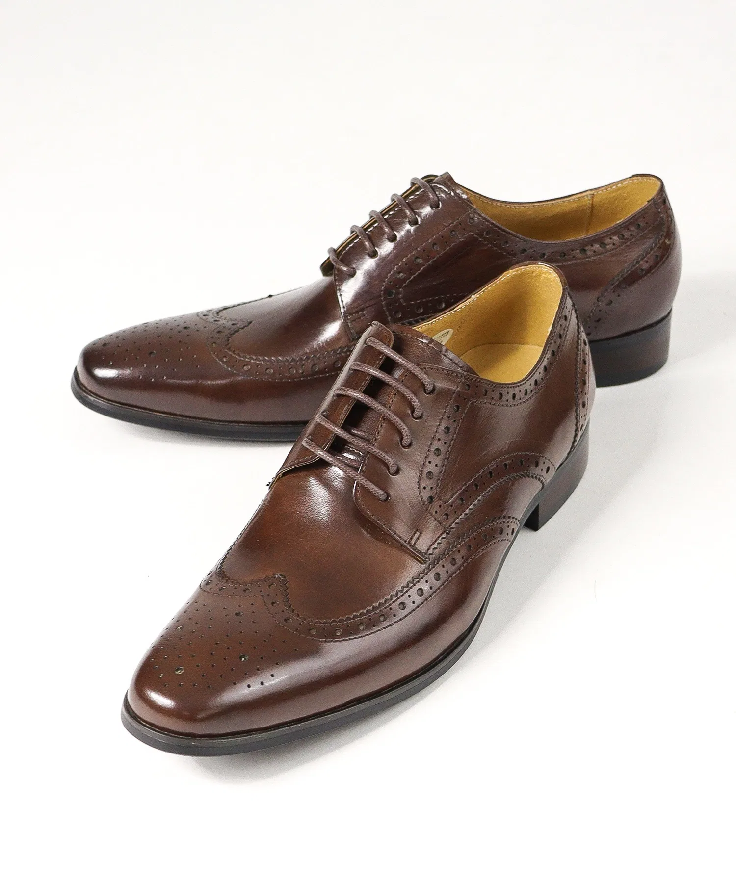 Мужские туфли SARABANDE из буйволиной кожи с узором Wingtip тёмно-коричневые