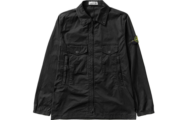 

Куртка мужская Stone Island с закрытми карманами, черный