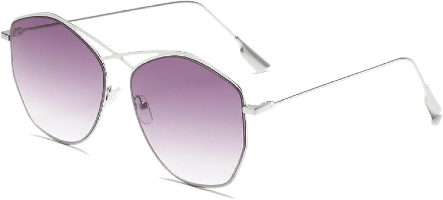 

Модные овальные солнцезащитные очки для женщин и мужчин, роскошные металлические солнцезащитные очки для активного отдыха и путешествий, защита от УФ-излучения UV400 TKKTLLT, Silver Gradient Gray