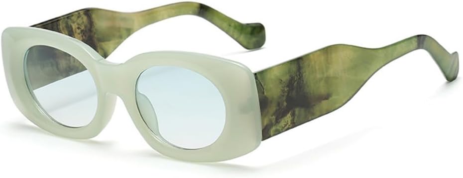 

Солнцезащитные очки UV400 с защитой от УФ-излучения, овальные, с градиентным переходом цвета, с широкими дужками, подходят для женщин и мужчин, для бега и занятий спортом на открытом воздухе UYPTK, Green Green Gradient