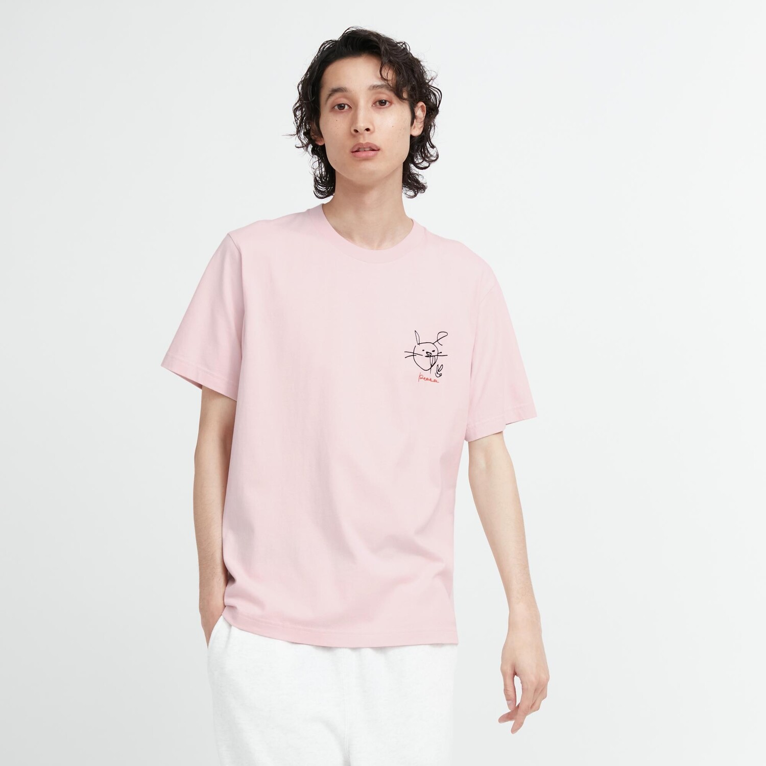 Футболка Uniqlo Peace For All x Haruka Ayase, розовая — фото 3