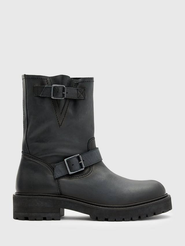 

Массивные сапоги из натуральной кожи AllSaints, черный
