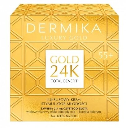 

Роскошный крем-стимулятор молодости 55+ день/ночь, 50 мл Dermika, Luxury Gold 24k
