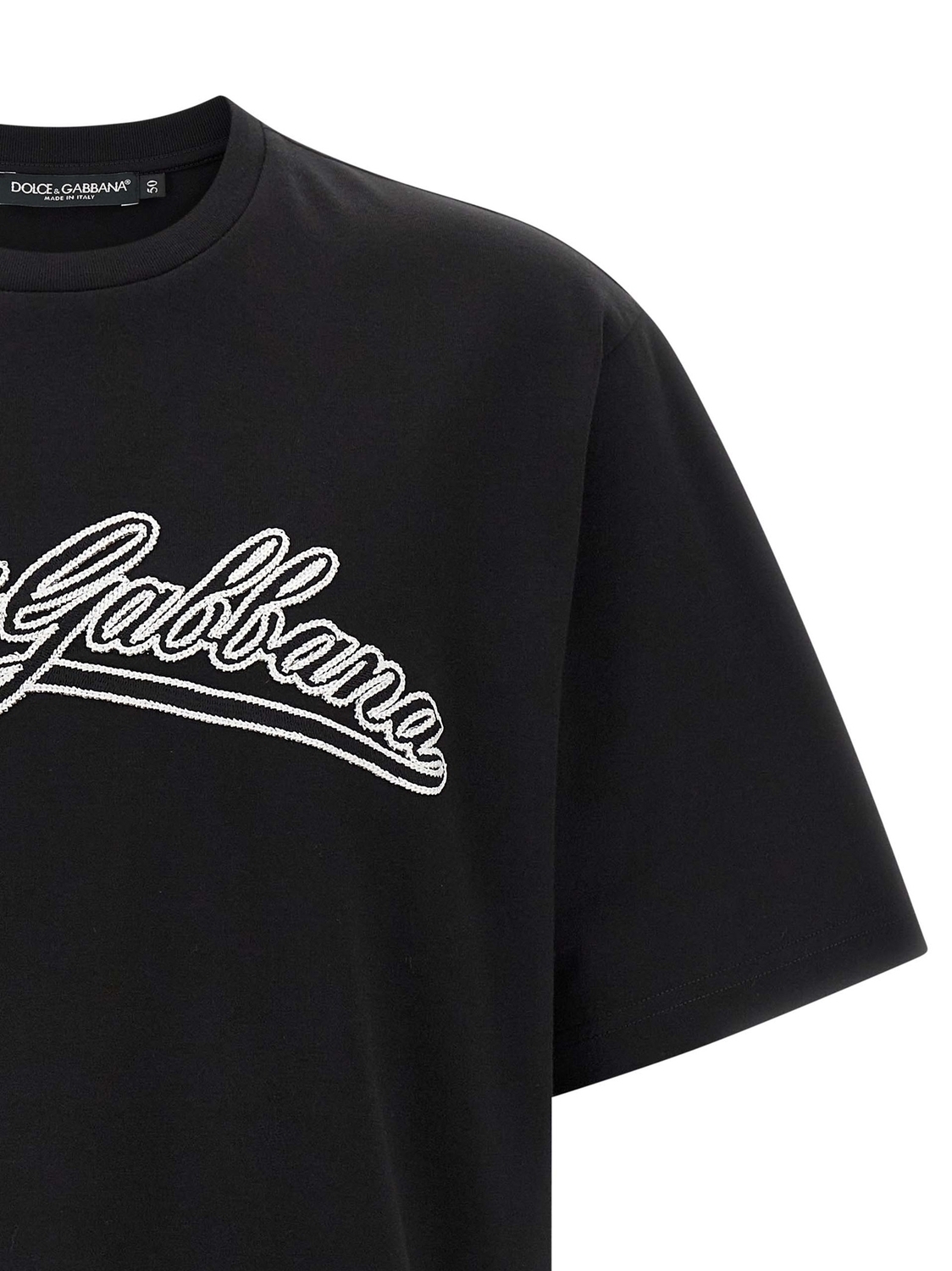 Футболка с вышивкой логотипа DOLCE & GABBANA, белый/черный — фото 3