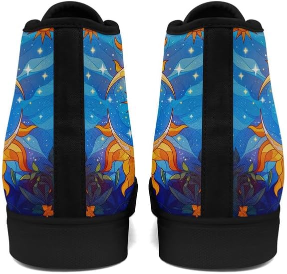 Кеды на высокой подошве Sun Moon Star из холщовой ткани для женщин и мужчин, черные и белые модные туфли, шнуровка, стильные, унисекс, для прогулок и повседневного ношения Awsole — фото 3