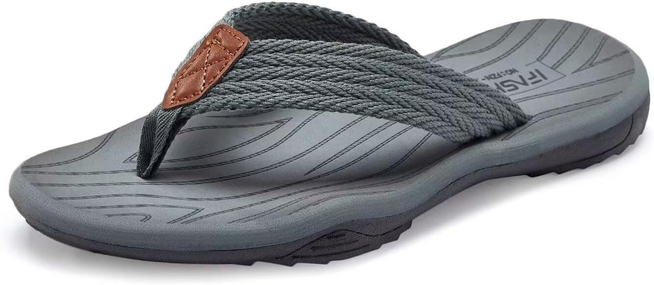 

Мужские сланцы H.Jiyao, удобные босоножки с поддержкой свода стопы для мужчин, летние пляжные шлепанцы, серый