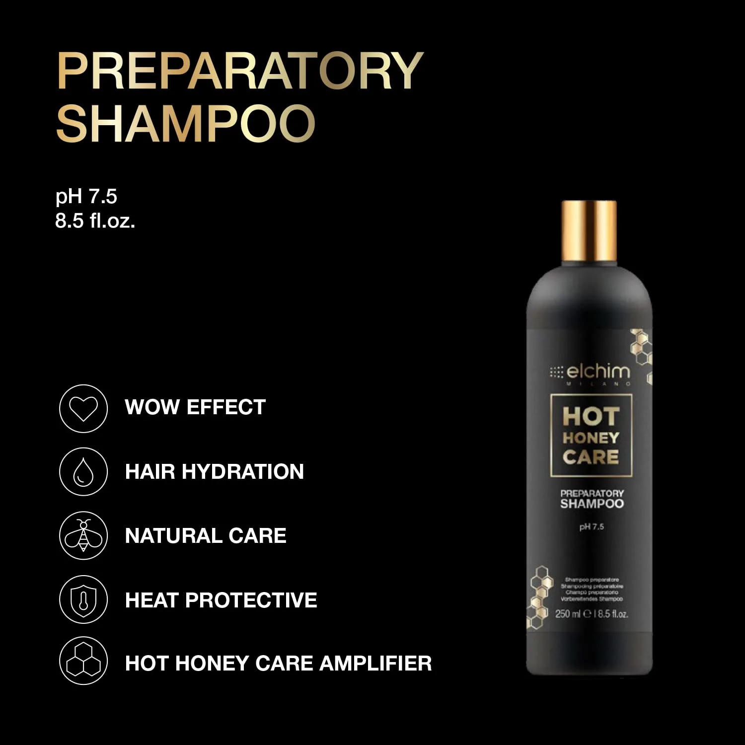Подготовительный шампунь Elchim Hot Honey Care, 8,5 жидких унций. — фото 3