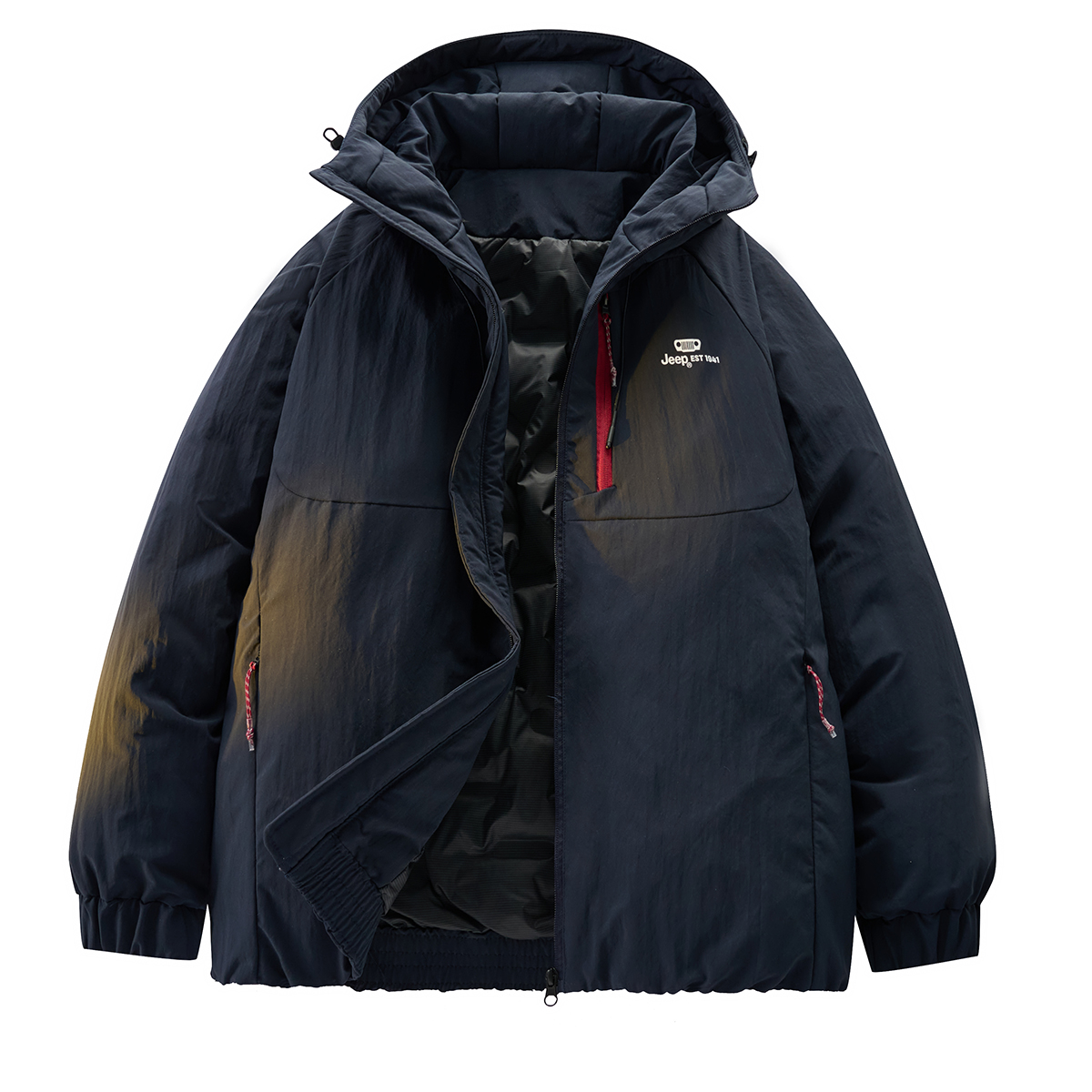 

Пуховик Unisex Hooded Thickened Jeep, темно-синий