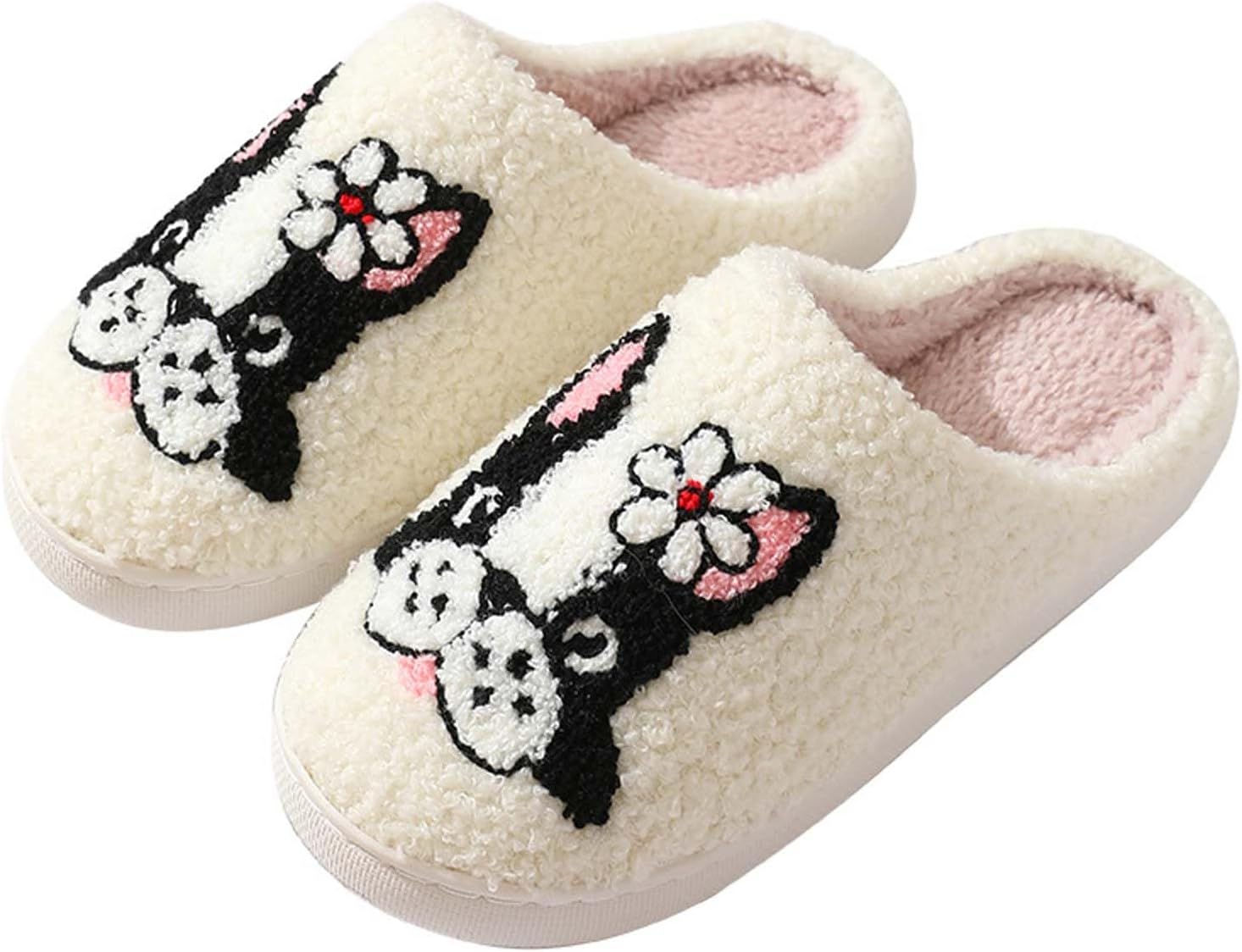 

Домашние тапочки для женщин и мужчин с милыми мультяшными животными, мягкие пушистые тапочки, теплые зимние тапочки для дома, нескользящие, уютные тапочки для спальни, для использования как внутри дома, так и на улице Wuyistar, Bulldog