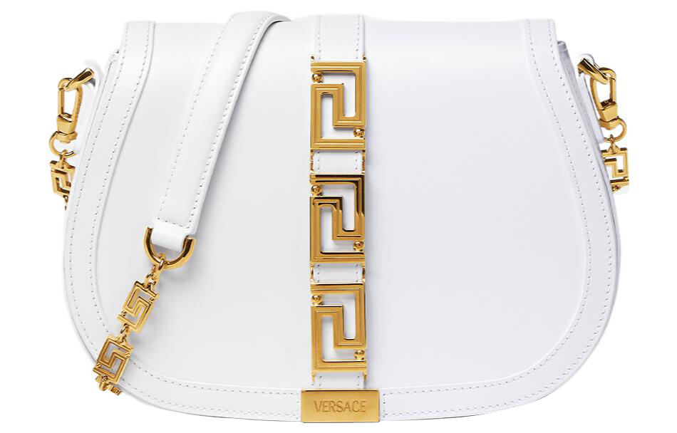 

VERSACE Сумка-седло из белой телячьей кожи