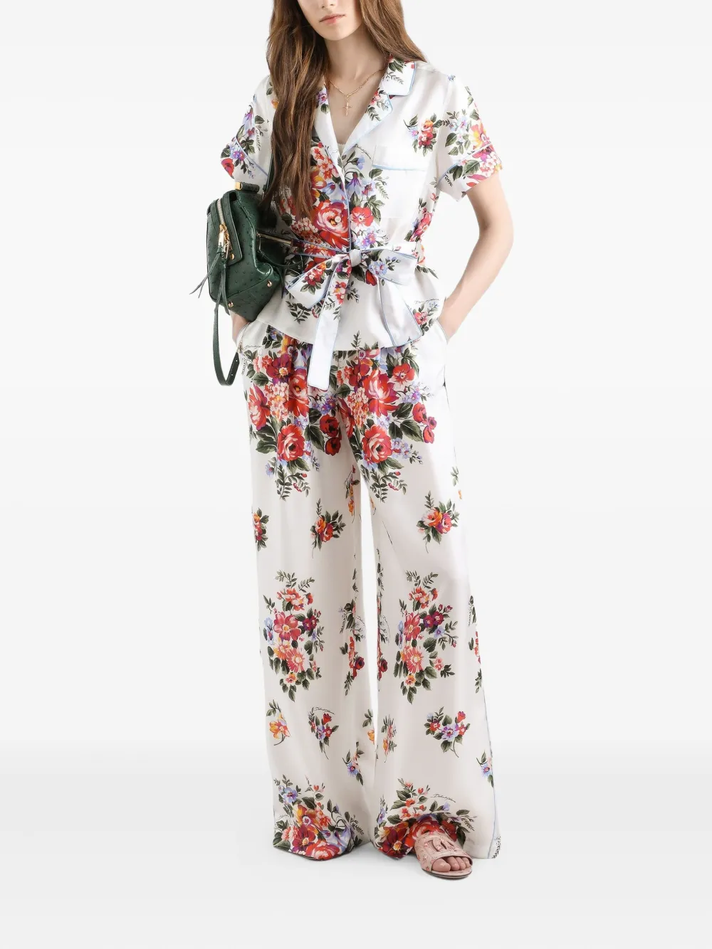 Рубашка с цветочным принтом Dolce & Gabbana, белый — фото 2