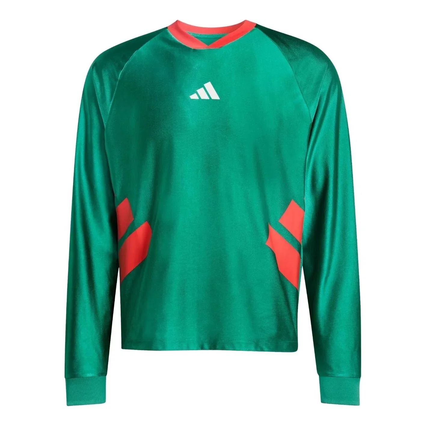 Футболка с длинными рукавами Adidas All Time Classics 'Court Green Semi Lucid Red' JY8670, зеленый