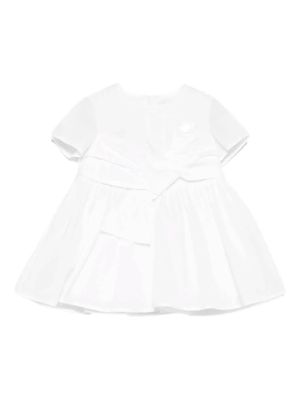 

Расклешенное платье с бантами Elisabetta Franchi Kids, белый