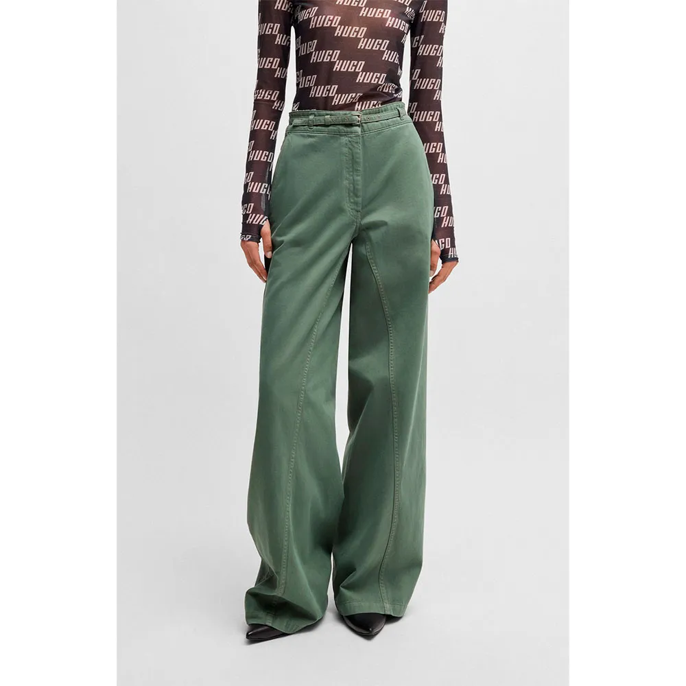 

Брюки HUGO Hansana 1 10267214 01 Regular Fit, зеленый