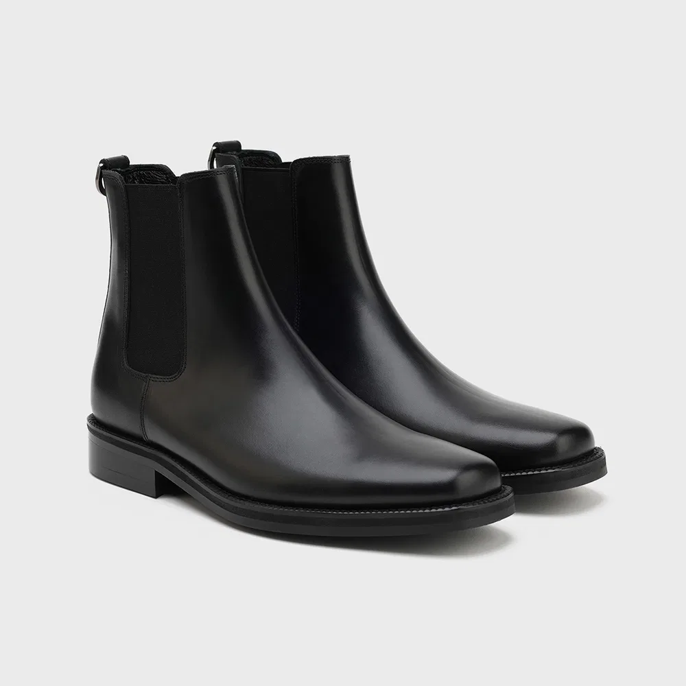 Мужские чёрные челси ботинки Minimal Semi Square Line от Firenze.A