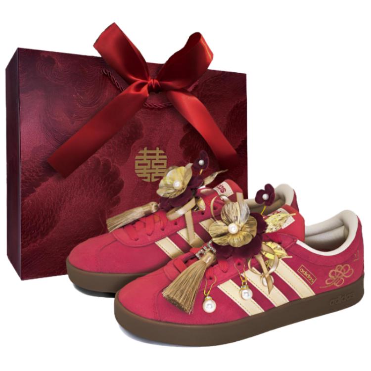 

Vl Court Classic полные радости устойчивые к истиранию низкие кроссовки для скейтборда унисекс золотой Adidas, Full of Joyful