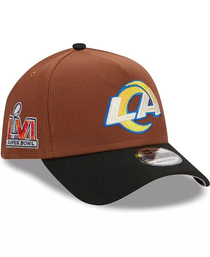 

Мужская коричневая, черная бейсболка Los Angeles Rams Harvest A-Frame Super Bowl LVI 9FORTY Adjustable New Era