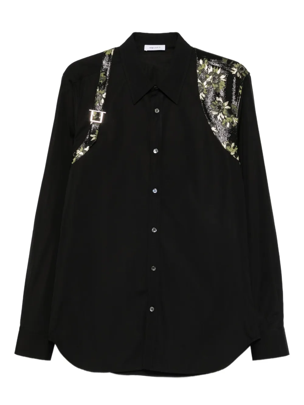 

Рубашка с жаккардовыми ремнями Alexander McQueen, черный