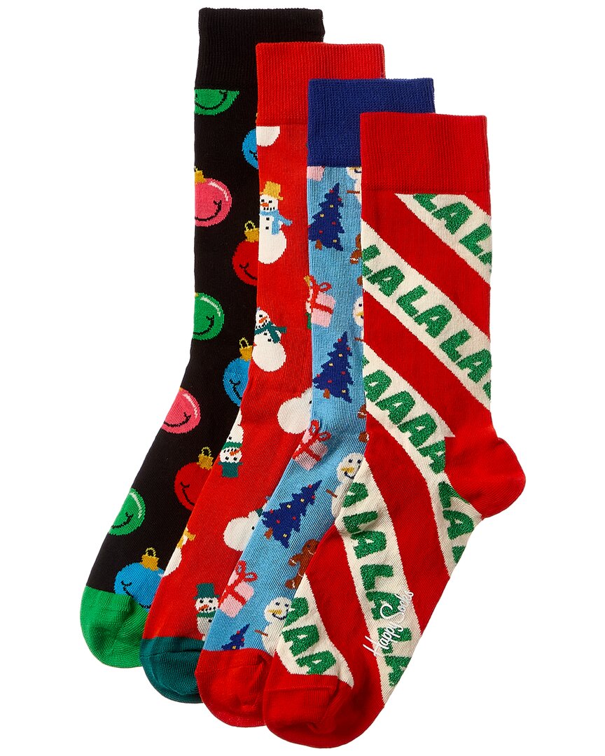 

Набор из 4 праздничных носков Happy Socks, цвет multi