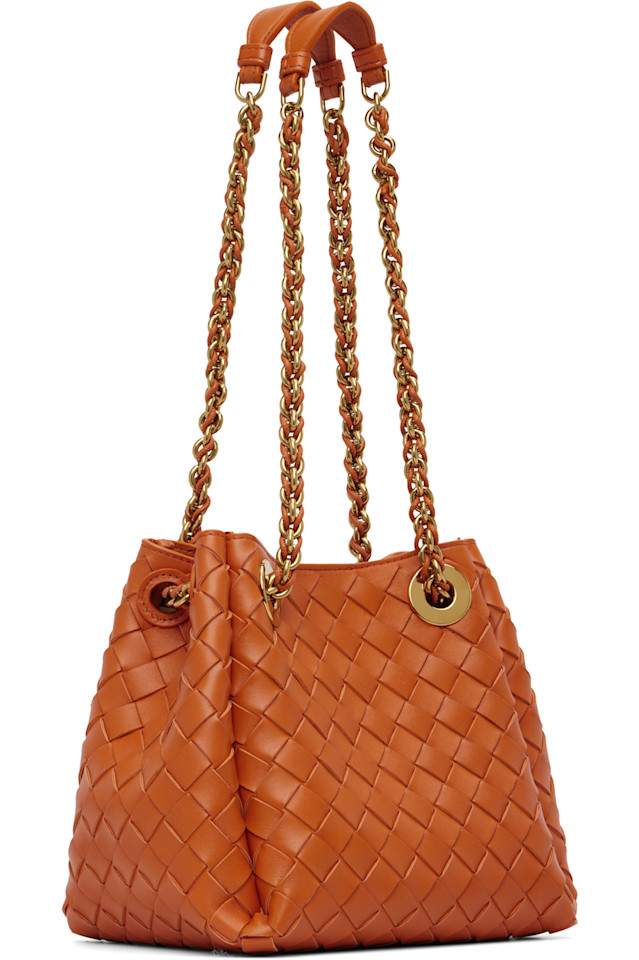 Bottega Veneta Оранжевая маленькая сумка для парашютной цепи — фото 3