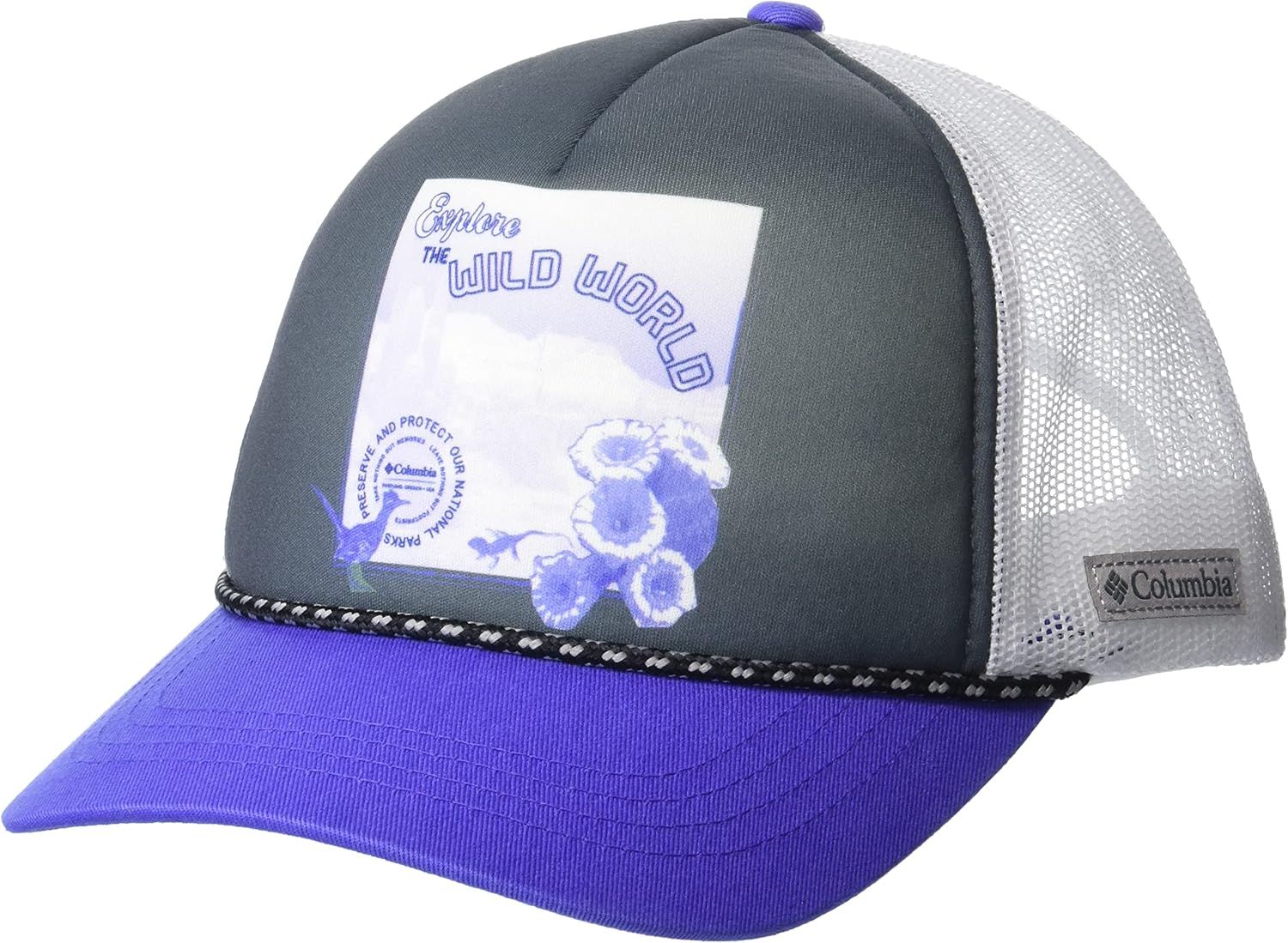 

Columbia женская кепка Trucker Snap Back, Shark Explore The World/White