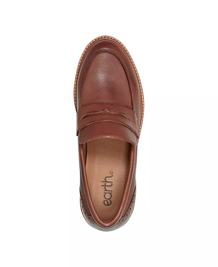 Женские лоферы Lindy Block Heel Slip-On Penny на устойчивом каблуке Earth, коричневый — фото 3