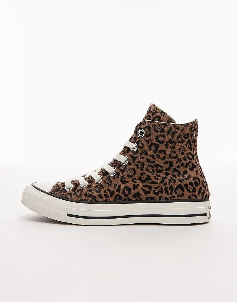 Кеды Converse Chuck Taylor All Star Hi из шерсти пони с леопардовым принтом — фото 2