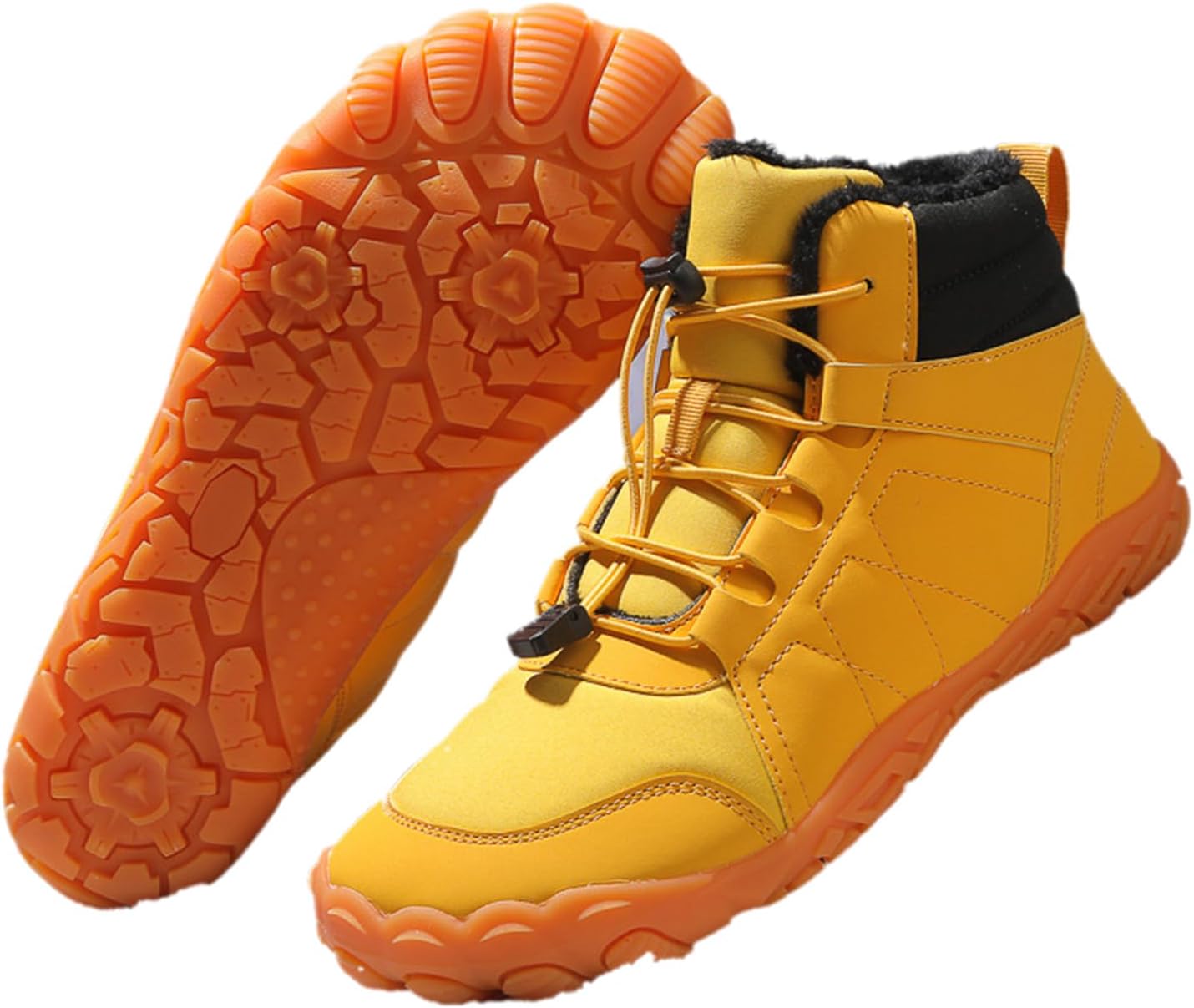 

Зимние ботинки для ходьбы для женщин и мужчин, водонепроницаемые и противоскользящие, снежные ботинки, с мягкой защитой носка Generic, желтый