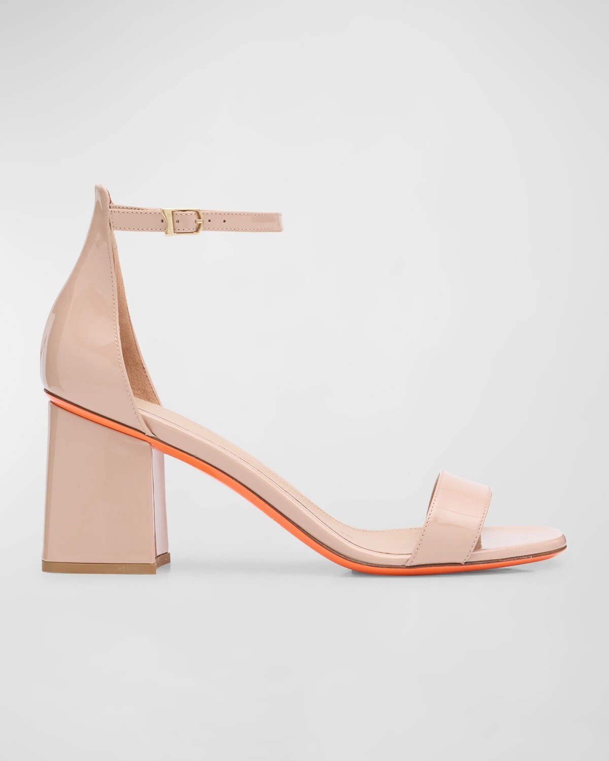 

Лакированные босоножки Calypso с ремешком на щиколотке Santoni, цвет Nude