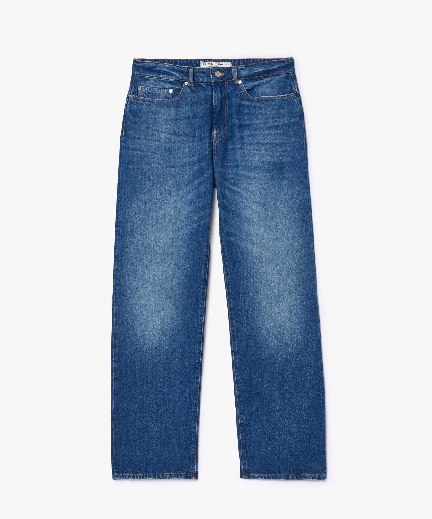 Базовые джинсы прямого кроя из органического хлопка LACOSTE, Indigo Blue — фото 3