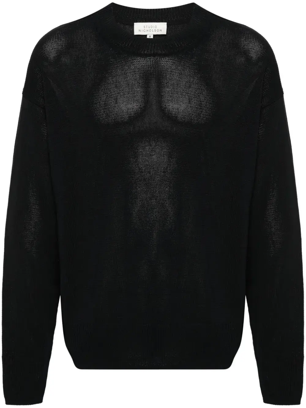 

Джемпер тонкой вязки с круглым вырезом Studio Nicholson, синий