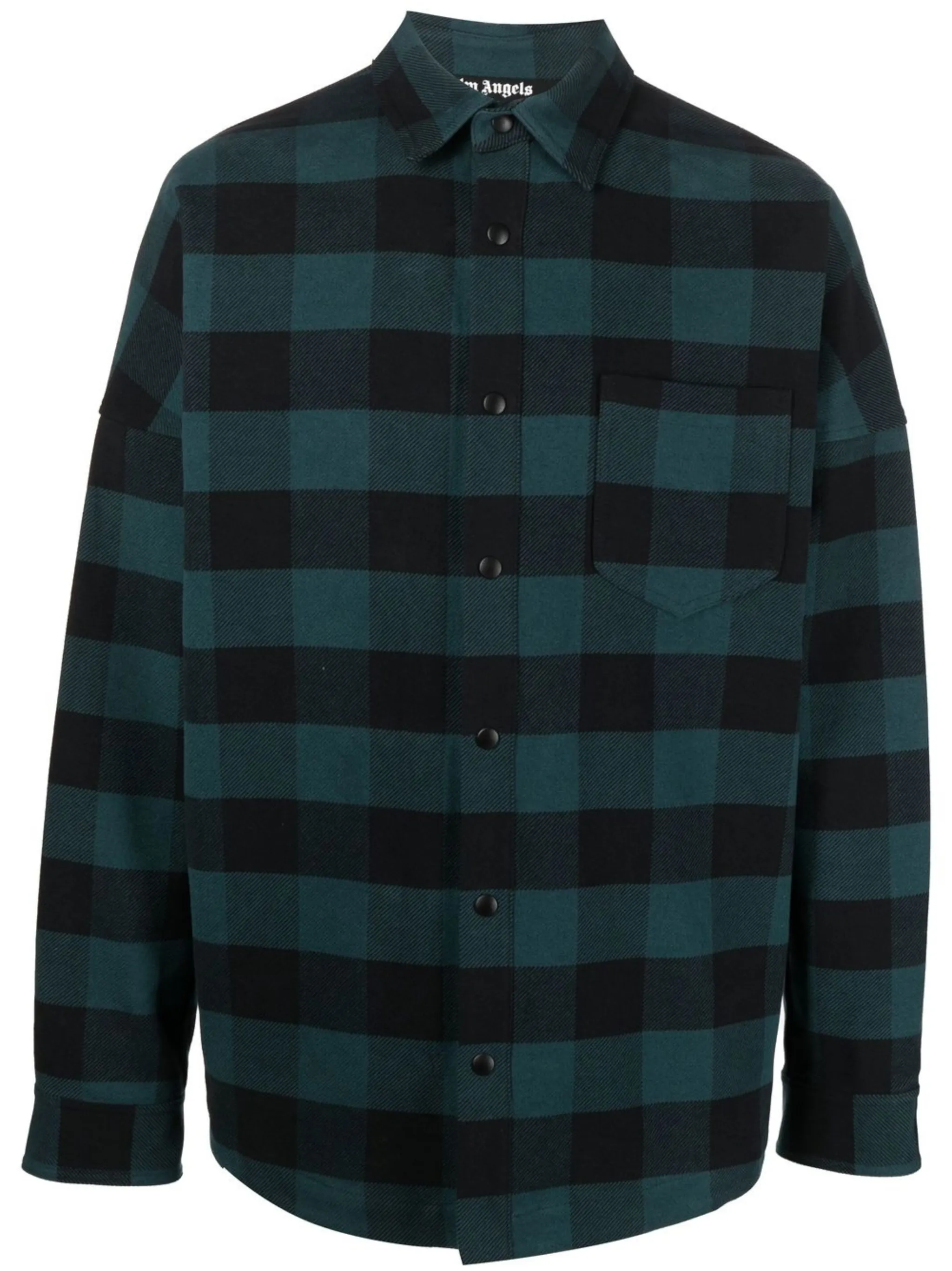 

Клетчатая рубашка с логотипом Palm Angels, зеленый