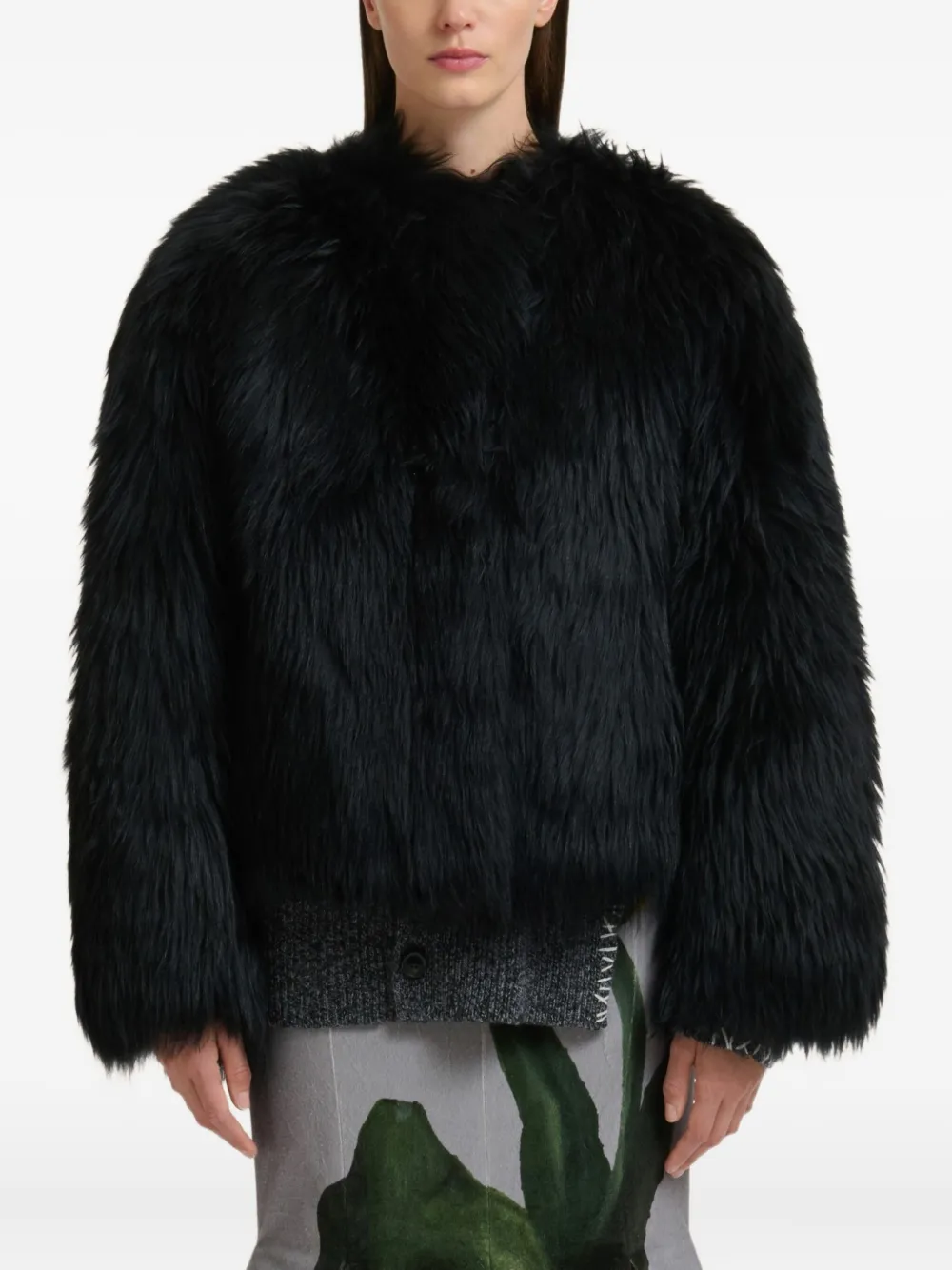 

Дубленка из пушистого овчины Marni, черный