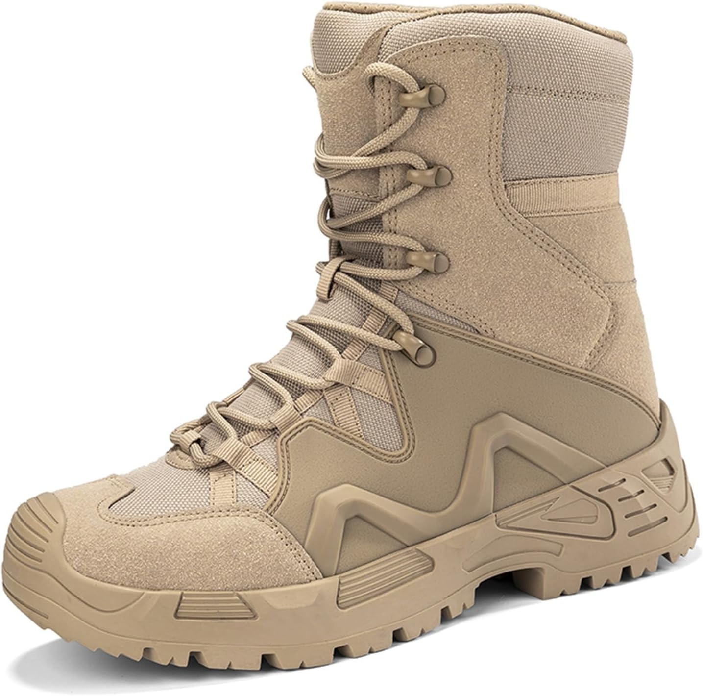 

Мужские высокие тактические армейские ботинки TengfeiFly с шнуровкой, сетчатые, легкие, дышащие, с поддержкой голеностопа, противоскользящей резиновой подошвой, усиленным носком, для походов, кемпинга, операций и повседневной тренировки, хаки