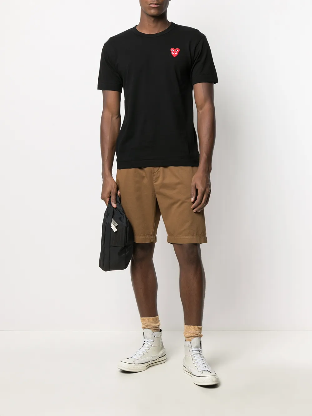 Футболка с круглым вырезом и вышивкой Comme Des Garçons Play, черный — фото 2