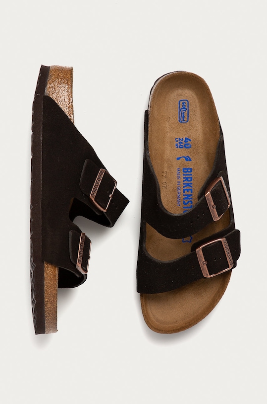 Замшевые шлепанцы Arizona Birkenstock, коричневый — фото 4