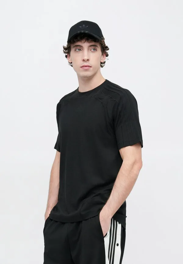 Футболка с подписью, базовая футболка Adidas Originals, Black — фото 4