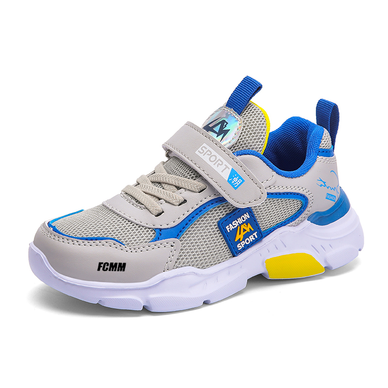 

Амортизирующие, износостойкие, дышащие, низкие кроссовки для бега для детей FCMM, серый/синий